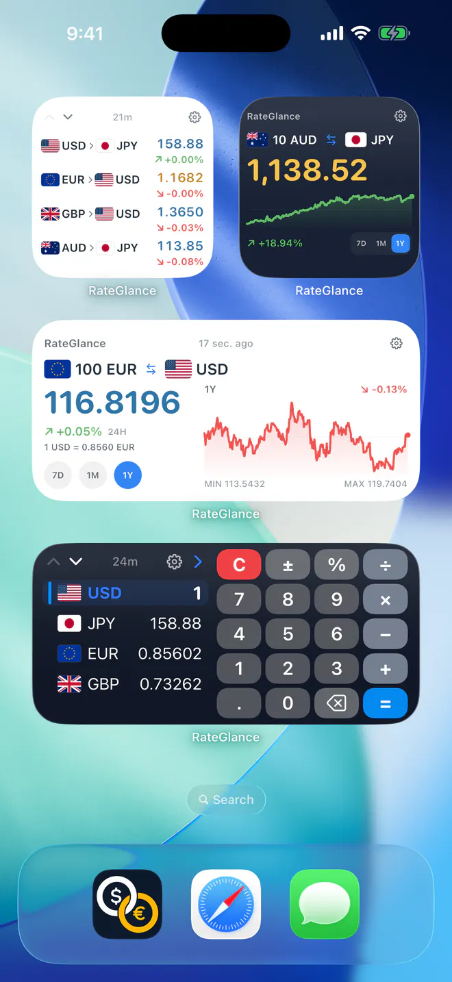 Alternative RateGlance iPhone widget layout